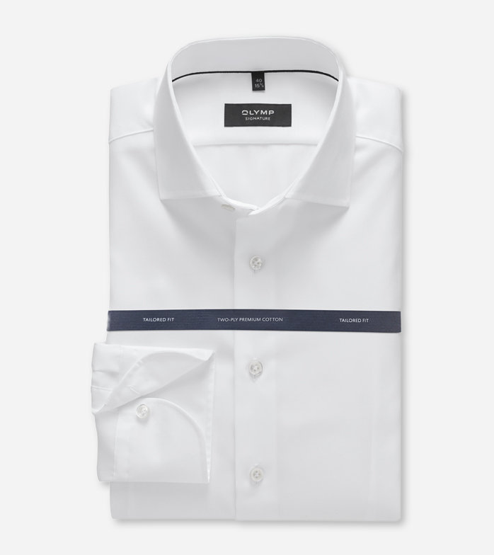 Oblymp SIGNATURE, Businesshemd, tailored fit, SIGNATURE Kent, Weiß