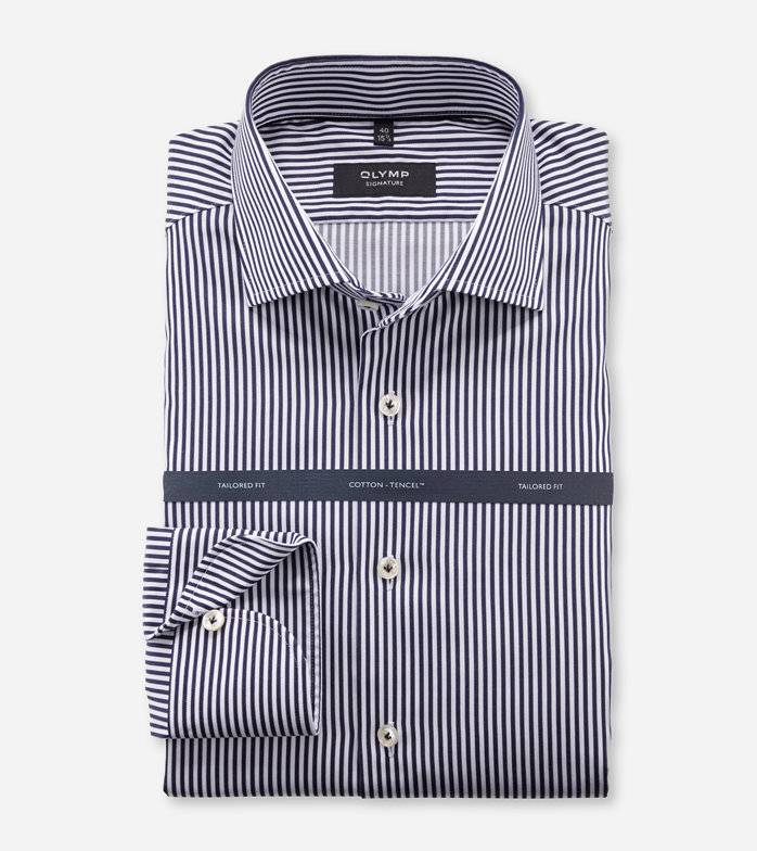 Oblymp SIGNATURE, Businesshemd, tailored fit, SIGNATURE Kent, Nachtblau Zeitlich begrenztes Angebot
