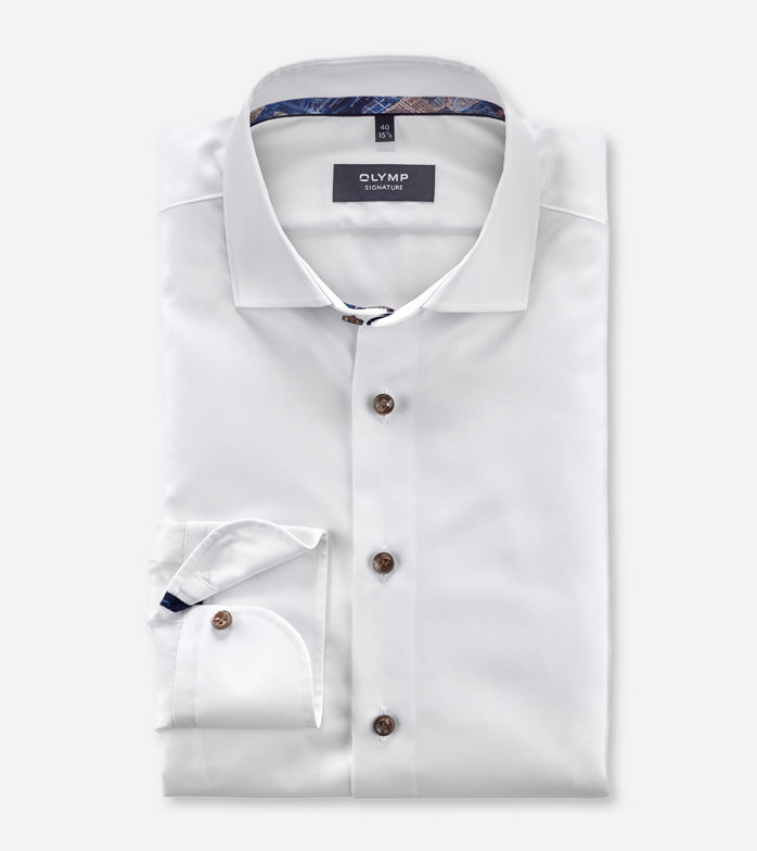 Oblymp SIGNATURE, Businesshemd, tailored fit, SIGNATURE Kent, Weiß Blitzangebot