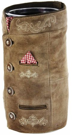 Pezzo D'oro Bergheimer Weinkühler Trachtenjanker, Ledermanschette ,Trachtenoptik,echt Leder Clearance-Verkauf