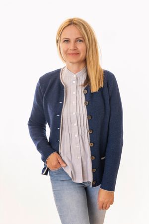 Pezzo D'oro Damenstrickjacke,Merinowolle,Trachtenstrickjacke,marine Begrenzt auf 3 Tage