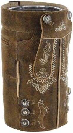 Pezzo D'oro Bergheimer Weinkühler mit Lederhose, echte Ledermanschette bestickt ,Fb stone Im Verkauf