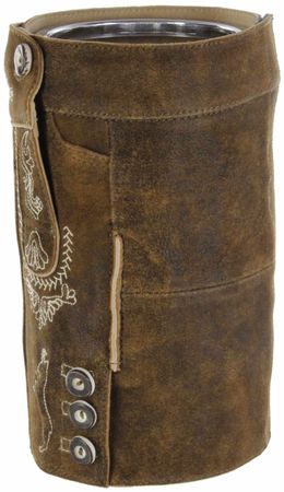 Pezzo D'oro Bergheimer Weinkühler mit Lederhose, echte Ledermanschette bestickt ,Fb stone Im Verkauf