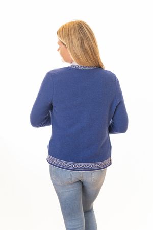 Pezzo D'oro Damentrachtenstrickjacke blau, reine Merinowolle,nachhaltig aus Bayern zollfrei