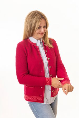 Pezzo D'oro Damentrachtenstrickjacke pink, reine Merinowolle,nachhaltig aus Bayern 50% Rabatt für begrenzte Zeit
