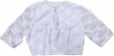Pezzo D'oro Damenspitzenbluse mit Tropfenausschnitt, Retro Look, Halbarm, Farbe weiß Begrenztes Angebot