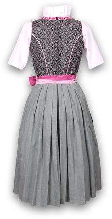 Pezzo D'oro Designer Dirndl, Mididirndl grün/rose Kirwadirndl 70er Lg Weihnachtsangebot