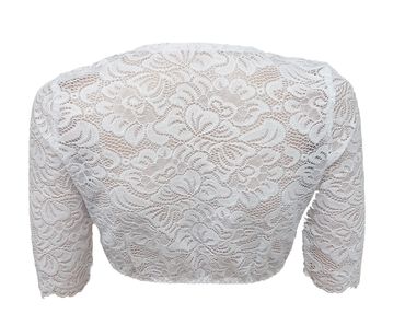 Pezzo D'oro Dirndlbluse aus elastischer Spitze weiß Kurzarm, Dirndlspitzenbluse Online Outlet