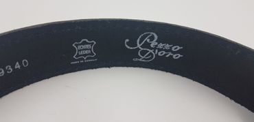 Pezzo D'oro Franken-Gürtel Büffelleder inkl. Schließe mit fränkischem Rechen schwarz Kostenlose Rückgabe