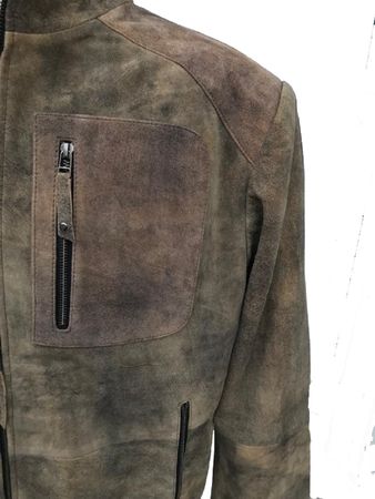 Pezzo D'oro Herrenlederjacke,Velourleder, Lammnappaleder in antik Finish, Farbe olivbraun, auch in großen Größen bis Gr 62 Bis zu 65% Rabatt