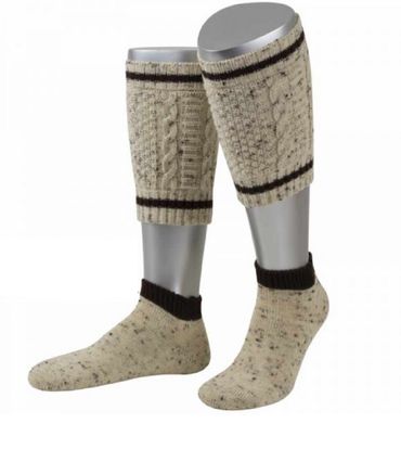 Pezzo D'oro Loferl 2-teilig, Farbe naturmeliert/braun, rustikaler Strick in Handstrickoptik Begrenzt auf 3 Tage