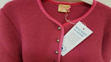 Pezzo D'oro Mädchen Trachtenjacke aus Strick in Wolle von Pezzo D&#039;oro Farbe pink zollfrei