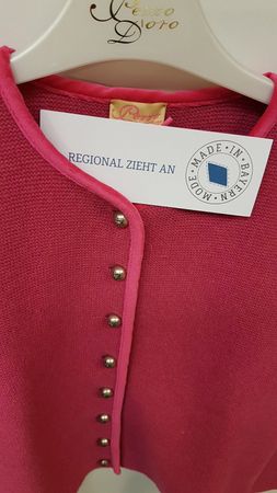 Pezzo D'oro Mädchen Trachtenjacke aus Strick in Wolle von Pezzo D&#039;oro Farbe pink zollfrei