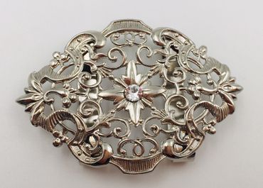 Pezzo D'oro Schürzenschließe mit Swarovskistein, Dirndlschleife,silber Günstiger Verkauf