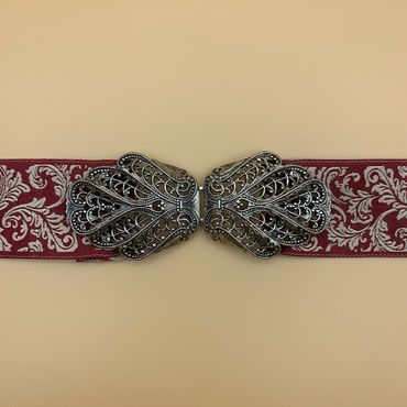 Pezzo D'oro Schürzenschließe, Dirndlschließe,altsilber 2-teilig ,Trachtenschließe, Meist gekauft