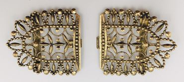 Pezzo D'oro Schürzenschließe,Verschluß Dirndlschürze,antikgold 2 tlg aus Bayern Sonderangebot