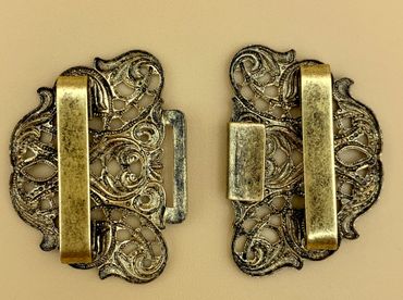 Pezzo D'oro Trachten Schürzenschließe, antikgold,Dirndlschnalle,2 tlg Flash Sale