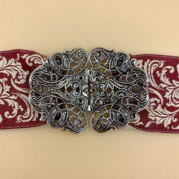 Pezzo D'oro Trachten Schürzenschließe, Ornamente oval,altsilber 2 tlg Begrenztes Angebot