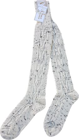 Pezzo D'oro Trachtenkniestrumpf zur Lederhose, Wanderkniestrumpf beige meliert Exklusive Angebote
