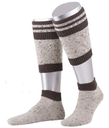 Pezzo D'oro Trachtenstrümpfe Loferl Stulpen Herren Wadenwärmer Wadelstrümpfe Trachtenstutzen Trachtenstrumpf zur Lederhose 2-teilig TWEED beigemeliert/braun Bestseller