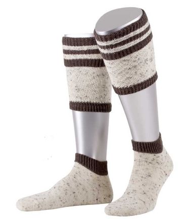 Pezzo D'oro Trachtenstrümpfe Loferl Stulpen Herren Wadenwärmer Wadelstrümpfe Trachtenstutzen Trachtenstrumpf zur Lederhose 2-teilig TWEED natur/braun Saisonale Angebote