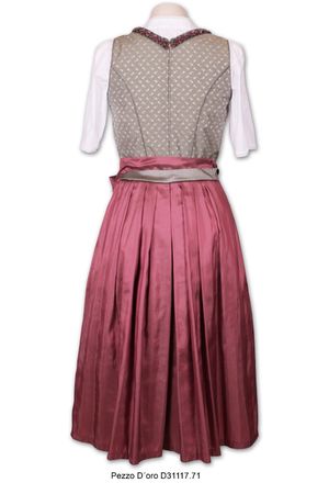 Pezzo D'oro Wiesndirndl, Festtagsdirndl Mididirndl 70cm,oliv/beere Räumungsverkauf
