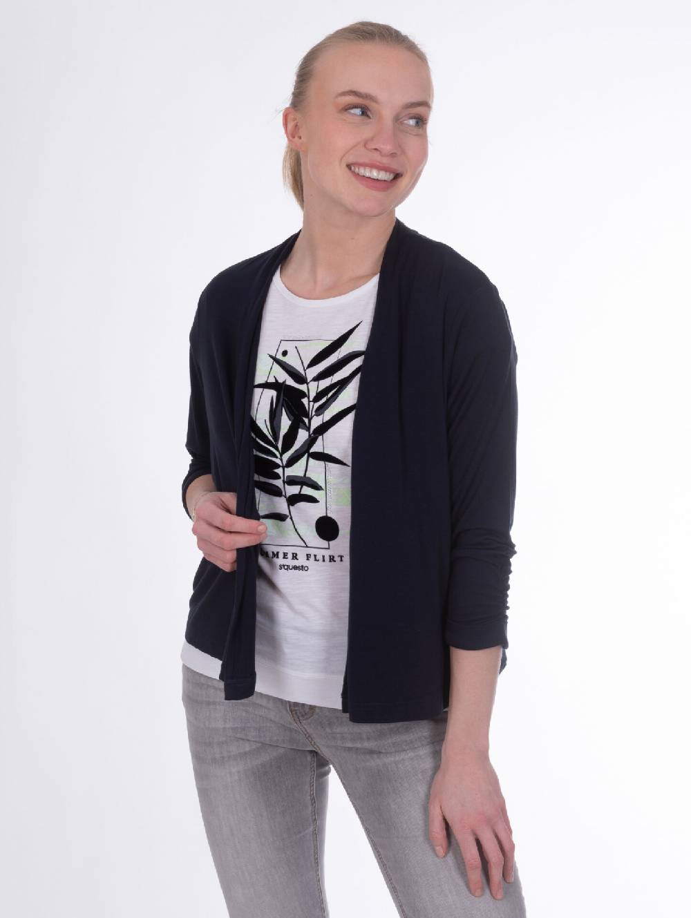 Sonia Originelli Sweatjacke, 3/4 Arm, Schalkragen - Fashion, Damenmode, Herrenmode Neueste Mode