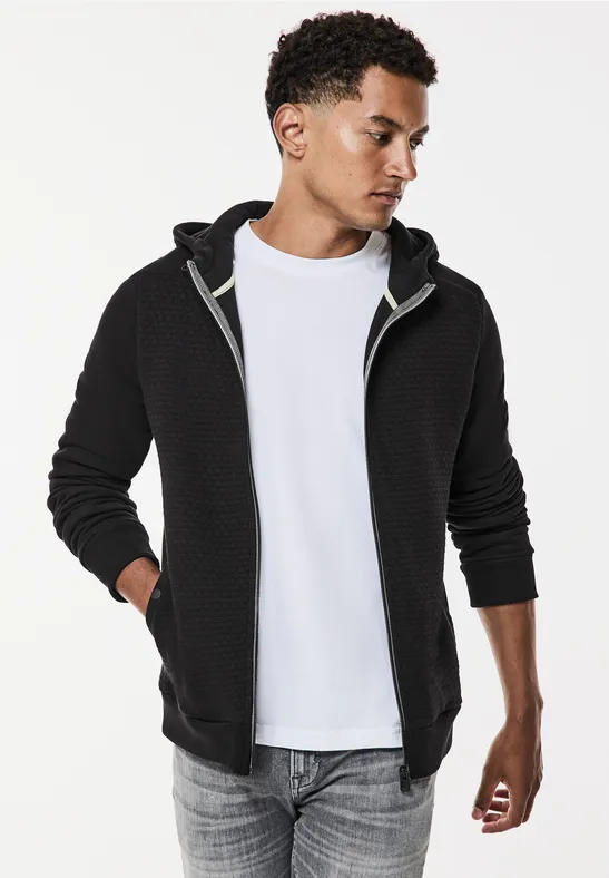 Street One Sweatjacke mit Materialmix Online