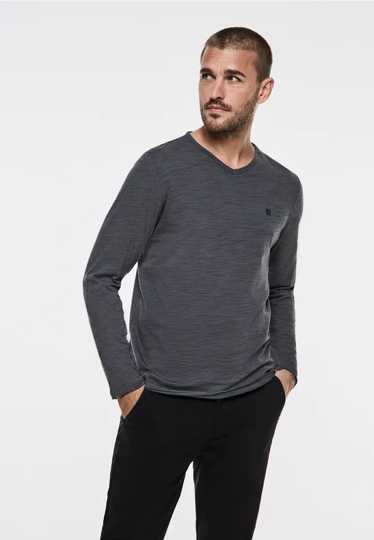 Street One Melange V-Neck Longsleeve Exklusivangebot
