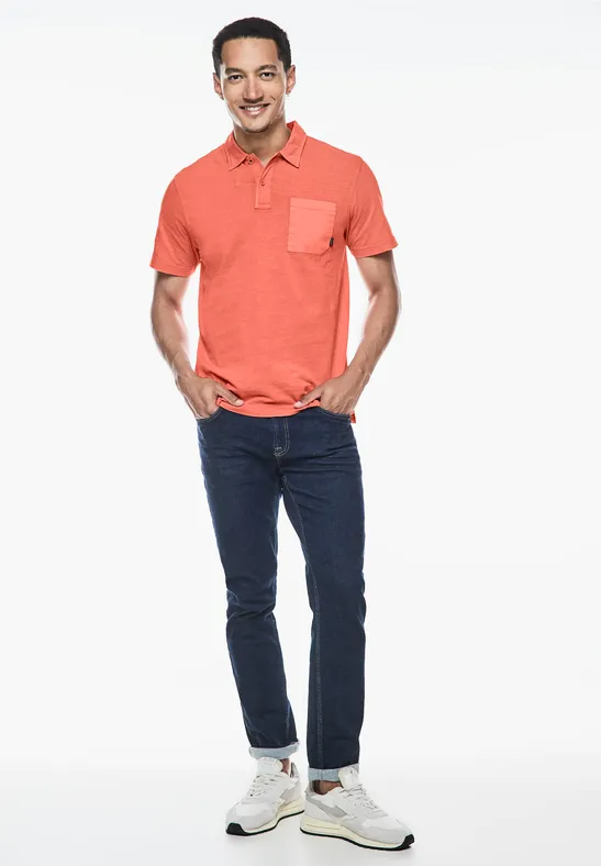 Street One Garmend Dye Slub Poloshirt Auslauf