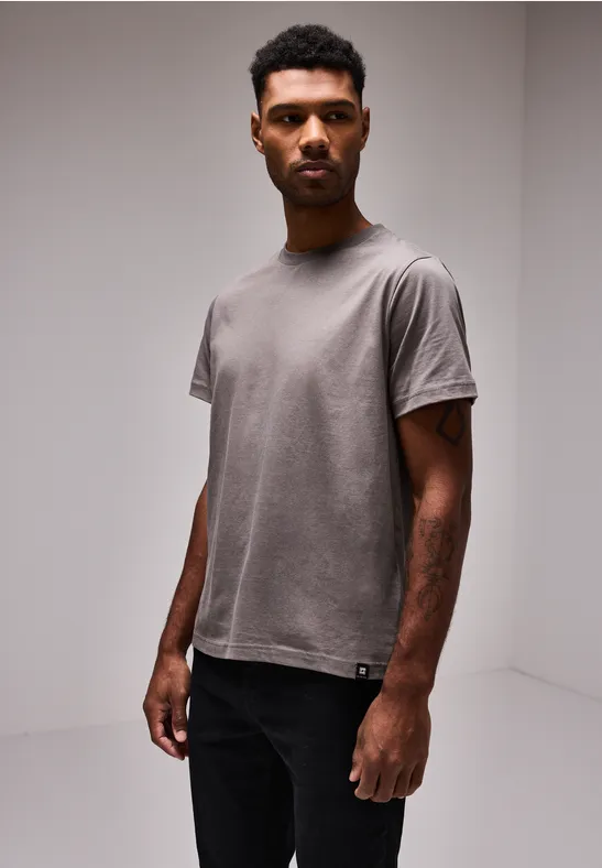 Street One Basic T-Shirt in Unifarbe Auslauf