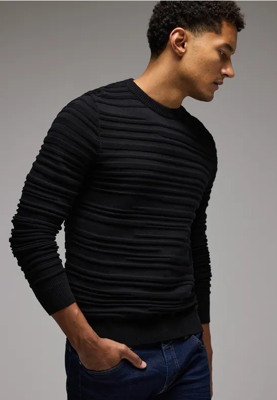 Street One Pullover mit Strukturstreifen Preisnachlass