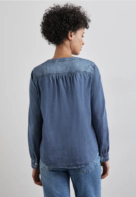 Street One Jeans-Bluse mit Rüschen Letzter Tag