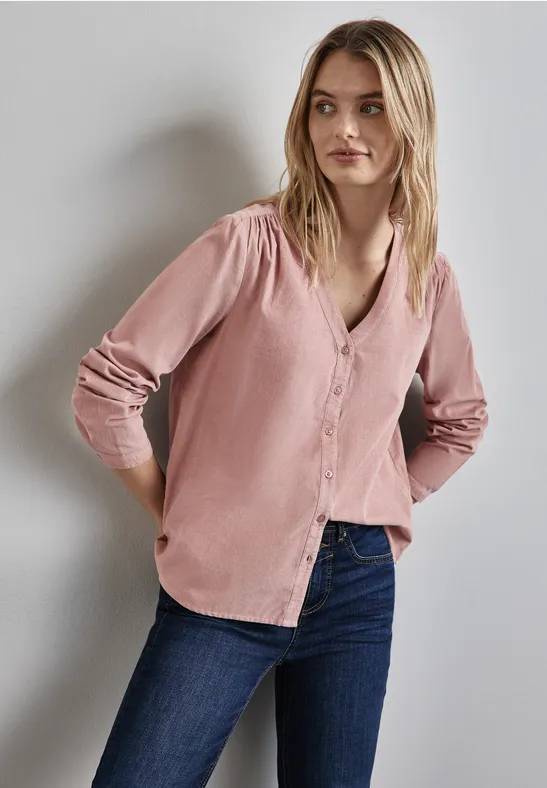 Street One Cord-Bluse mit Knopfleiste Discount Store für neue Produkte