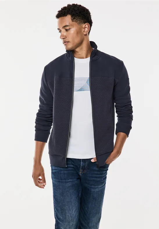 Street One Sweatjacke mit Materialmix Fabrikverkauf