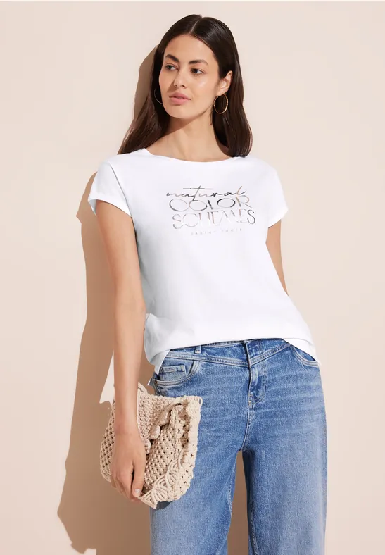 Street One T-Shirt mit Wording Exklusive Angebote