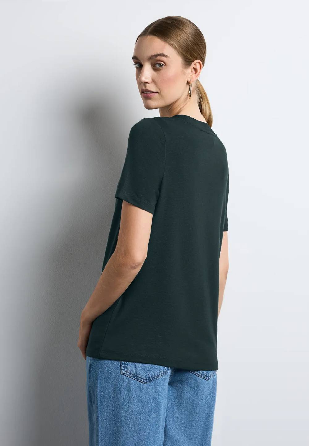 Street One T-Shirt mit V-Ausschnitt Letzter Tag