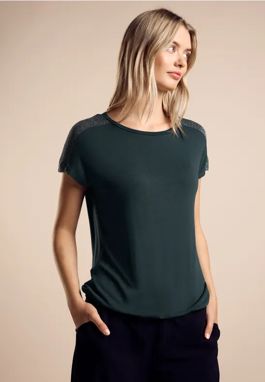 Street One T-Shirt mit Glanz-Detail Bis zu 55% Rabatt