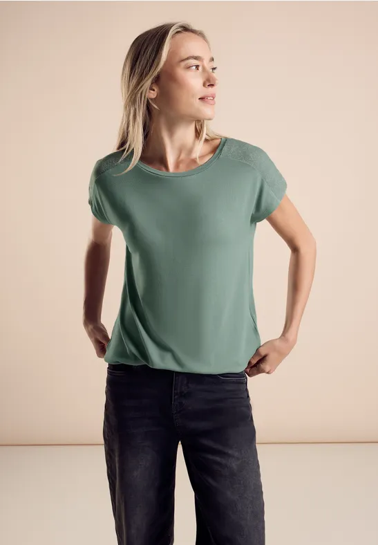 Street One T-Shirt mit Glanz-Detail 50% Rabatt mit kostenlosem Versand