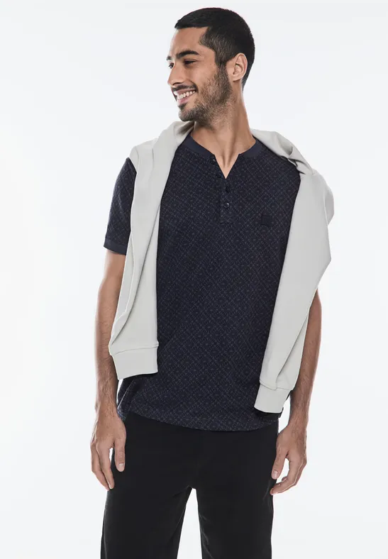 Street One Gemustertes Henley T-Shirt Rabatt