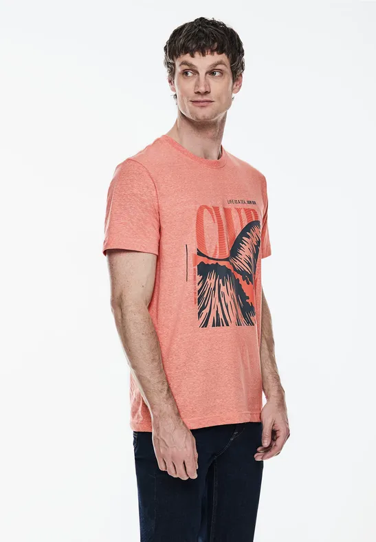 Street One Melange T-Shirt mit Print Saisonschlussverkauf