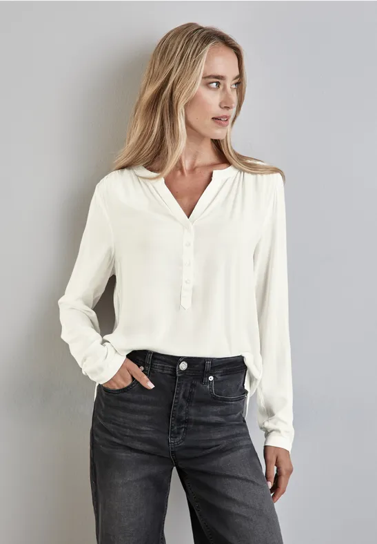 Street One Basic Bluse in Unifarbe Letzte 2 Tage