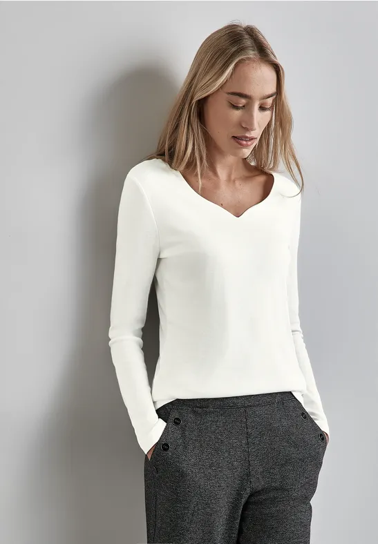 Street One Shirt mit Herzausschnitt Super Rabatt