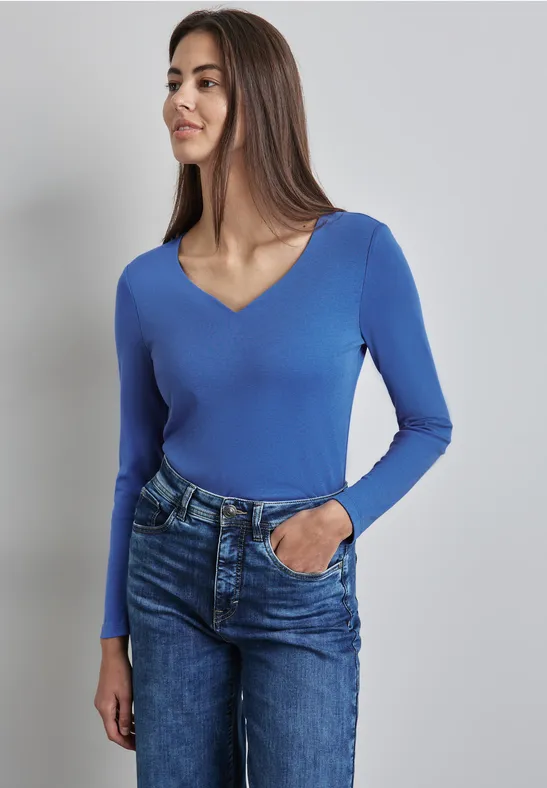 Street One Shirt mit Herzausschnitt Große Rabatte