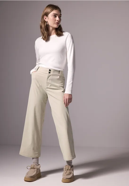 Street One Wide Leg Cordhose Tiefpreis