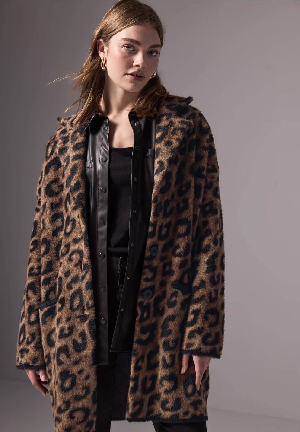 Street One Strickmantel im Leo-Look Riesige Rabatte