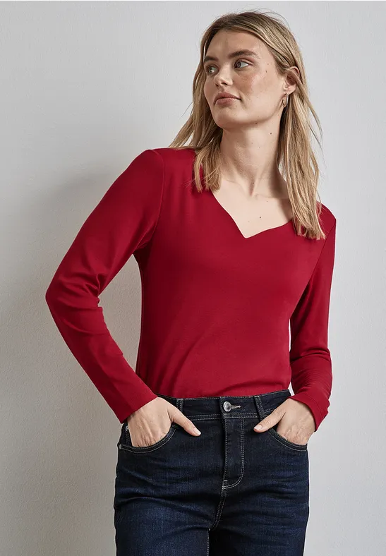 Street One Shirt mit Herzausschnitt 2025
