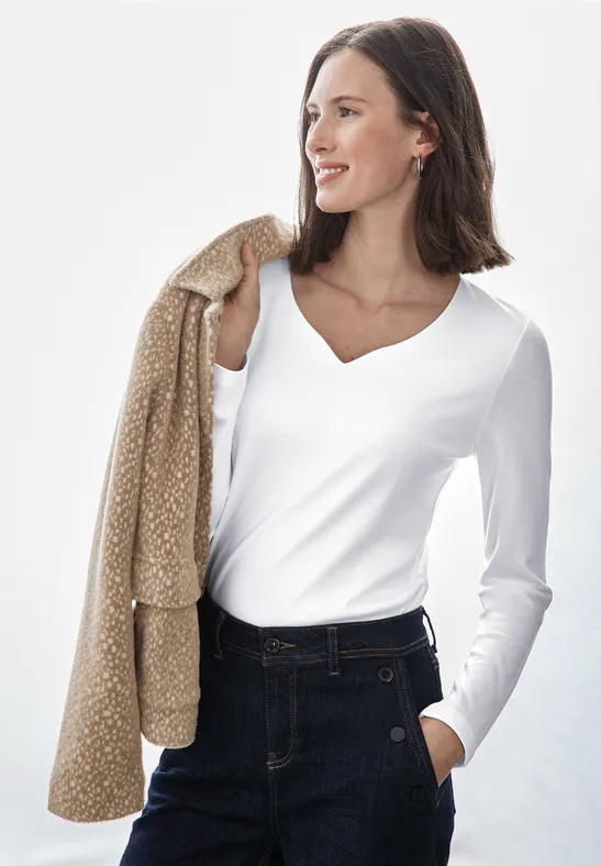 Street One Shirt mit Herzausschnitt Hotsell