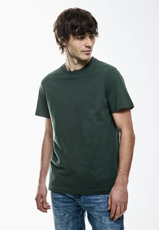 Street One Basic T-Shirt in Unifarbe im Angebot