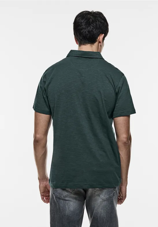 Street One Slub Jersey Poloshirt Sonderangebot